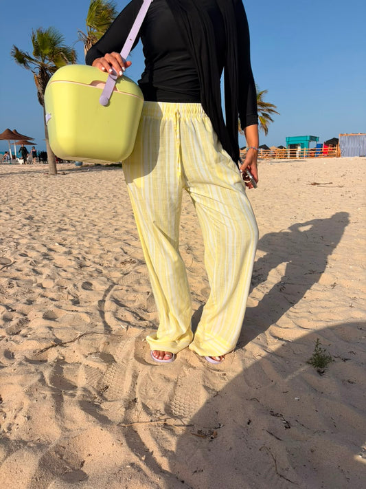 The Yellow Stripes Linen Pants