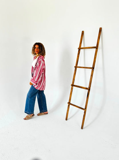 The Burgundy Stripes Linen Shirt
