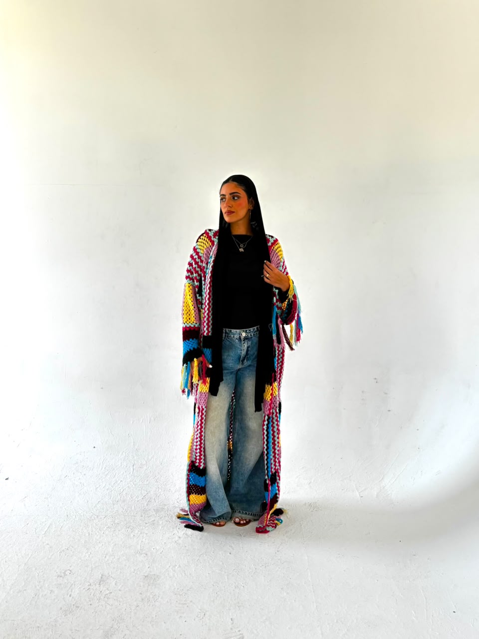The Crochet Flowy Cardigan full look