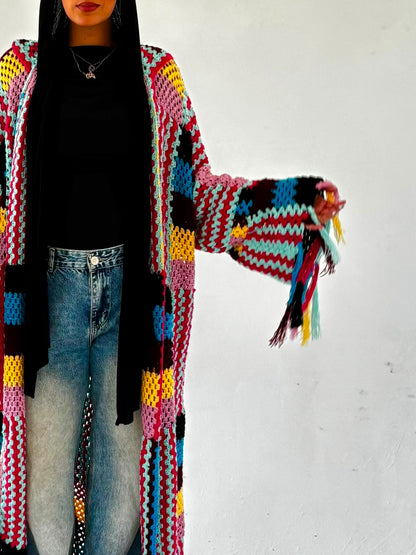 The Crochet Flowy Cardigan sleeve detail
