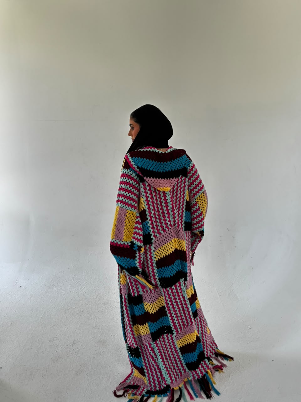 The Crochet Flowy Cardigan back view