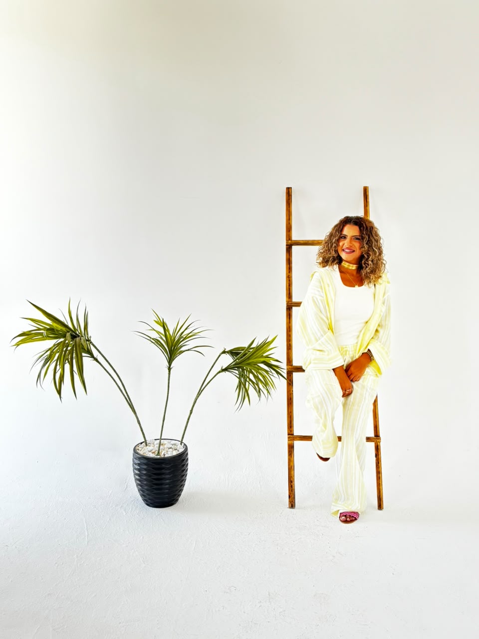 The Yellow Stripes Set styled look